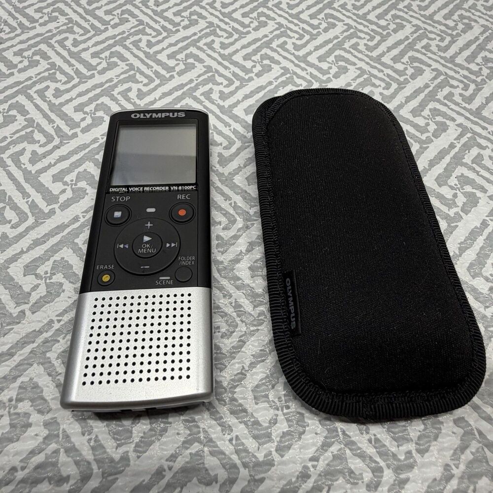 Olympus VN-8100PC Handheld Digital Voice Recorder w/ Case - Tested Works